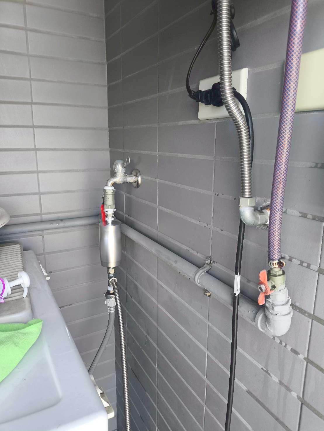 既有熱水水路沐浴淨水案例